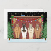 キュートウマエルドハッピーホリデーズクリスマス シーズンポストカード (正面/裏面)