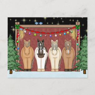キュートウマエルドハッピーホリデーズクリスマス シーズンポストカード