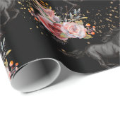 キュートウマフラワーズグリッター誕生日 ラッピングペーパー (ロールコーナー)