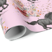 キュートウマフラワーズグリッター誕生日 ラッピングペーパー (ロールコーナー)