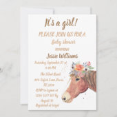 キュートウマボホランチベビーガールウェスタンフローラ 招待状 (正面)