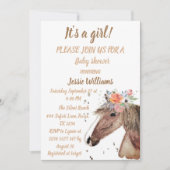 キュートウマボホランチベビーガールウェスタンフローラ 招待状 (正面)