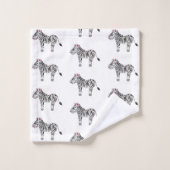 キュートウユニセックスォーターカラーゼブラサファリベビー/チャイルド バスタオルセット (ウォッシュタオル)