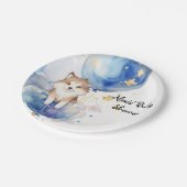 キュートウルフベビーシャワーテーマ ペーパープレート (アングル)