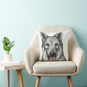 キュートウルフワイルドライフ自然ポートレート クッション (椅子)