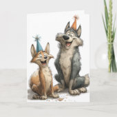 キュートウルフ誕生日 カード (正面)