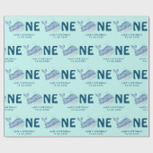 キュートウーターカラークジラ誕生日 パーソナライズされた ラッピングペーパー (フラット)