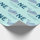 キュートウーターカラークジラ誕生日 パーソナライズされた ラッピングペーパー (角)