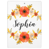 キュートウーターカラーサンゴフローラリースカスタム文字 クリップボード (裏面)