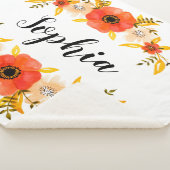 キュートウーターカラーサンゴフローラリースカスタム文字 シェルパブランケット (3/4)