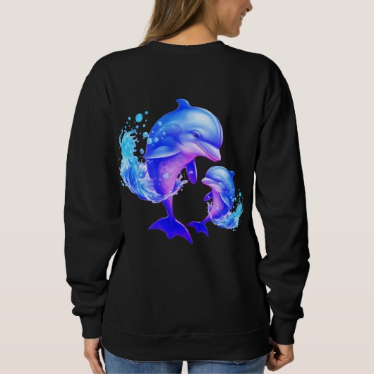 キュートウーターカラードルフィンズ引用文 | スウェットシャツ (裏面)