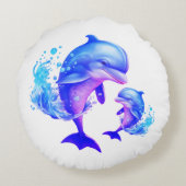 キュートウーターカラードルフィンズ引用文 | ラウンドクッション (裏面)