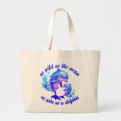 キュートウーターカラードルフィンズ引用文 | ラージトートバッグ (正面)