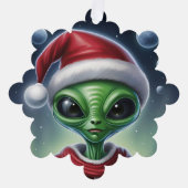 キュートエイリアンサンタクロース オーナメントカード (正面)