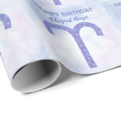 キュートエイリズサインカスタムパープルアストロロジー誕生日 ラッピングペーパー (ロールコーナー)