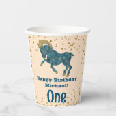 キュートエイリズファースト誕生日&金ゴールド紙吹雪 紙コップ (正面)