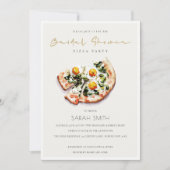 キュートエッグバジルピザブライダルシャワーパーティー招待状 サンキューカード (正面)