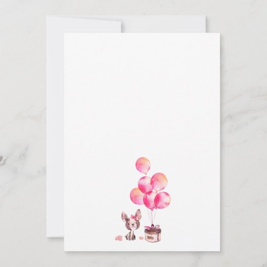 キュートエッフェルタワーパリ誕生日招待状 招待状 (裏面)