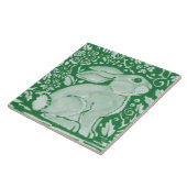 キュートエメラルドグリーンウサギバニーフローラガーデン タイル (側面)