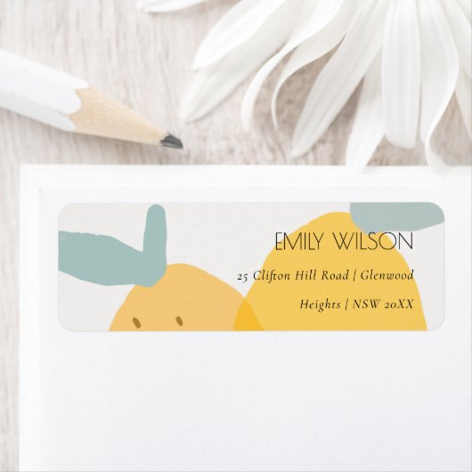 キュートエレガントイエローレモンフルーティシトラスアドレス ラベル (インサイチュ)