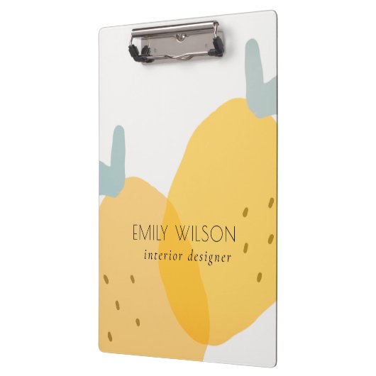 キュートエレガントイエローレモンフルーティシトラスブライト クリップボード (左)
