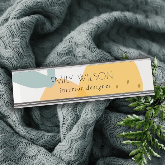 キュートエレガントイエローレモンフルーティシトラスブライト デスクネームプレート