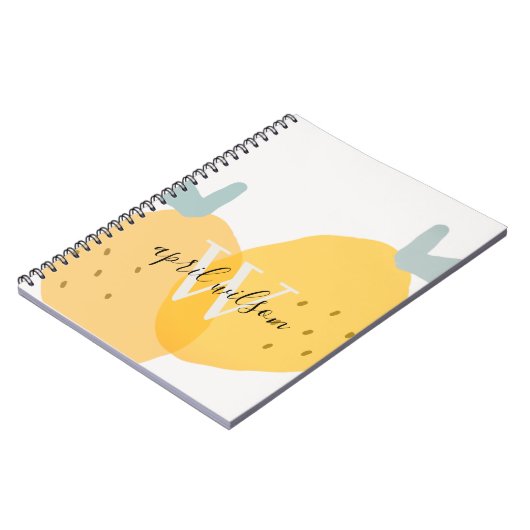 キュートエレガントイエローレモンフルーティシトラスブライト ノートブック (左側)