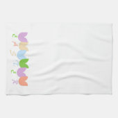 キュートエレガントイースターカラフル春チューリップアート キッチンタオル (横)