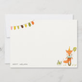 キュートエレガントウッドランドおもしろいパーティーキツネ子供の誕生日 ノートカード (正面)