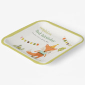 キュートエレガントウッドランドおもしろいパーティーキツネ子供の誕生日 ペーパープレート (傾斜あり)