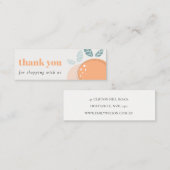 キュートエレガントオレンジはっきりしたフルーティサンキューショッピング スキニー名刺 (正面/裏面)