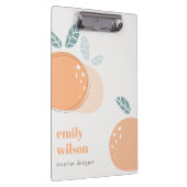 キュートエレガントオレンジ抽象芸術フルーティはっきりしたシトラス クリップボード (右)