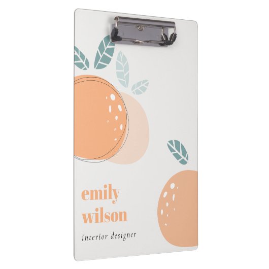 キュートエレガントオレンジ抽象芸術フルーティはっきりしたシトラス クリップボード (右)