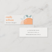 キュートエレガントオレンジ抽象芸術フルーティはっきりしたシトラス スキニー名刺 (正面/裏面)