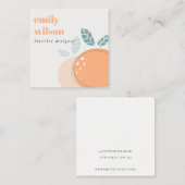 キュートエレガントオレンジ抽象芸術フルーティはっきりしたシトラス スクエア名刺 (正面/裏面)