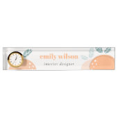 キュートエレガントオレンジ抽象芸術フルーティはっきりしたシトラス デスクネームプレート (正面)