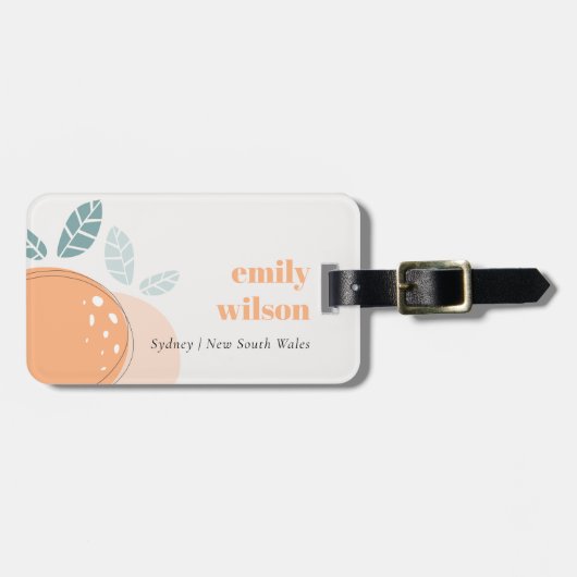 キュートエレガントオレンジ抽象芸術フルーティはっきりしたシトラス ラゲッジタグ (正面横)