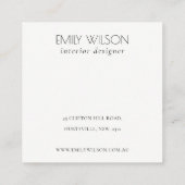 キュートエレガントオレンジ抽象芸術フルーティー柑橘系ロゴ スクエア名刺 (裏面)