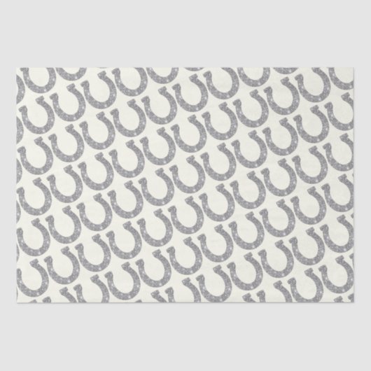 キュートエレガントグラムホースシューシルバーグリッター 薄葉紙 (正面)