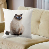 キュートエレガントシャム猫パーソナライズされたデコールホワイト クッション
