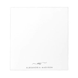 キュートエレガントススタイリッシュトガーリー・モノグラムイニシャル ノートパッド