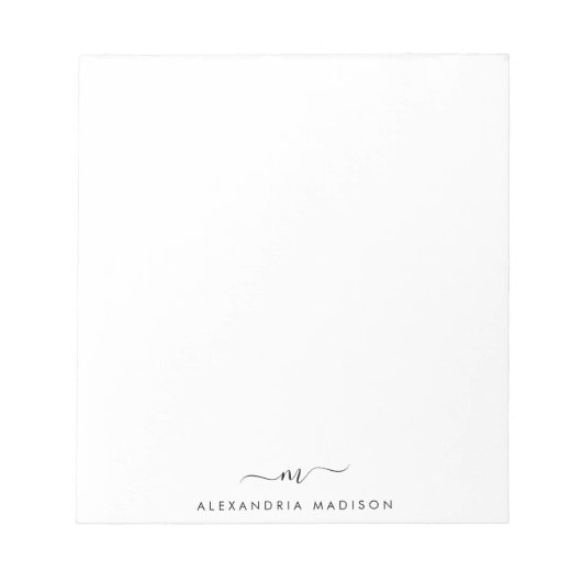 キュートエレガントススタイリッシュトガーリー・モノグラムイニシャル ノートパッド (正面)