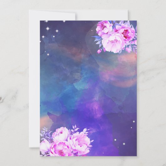 キュートエレガントスワンフローラ水彩赤ちゃんシャワー 招待状 (裏面)