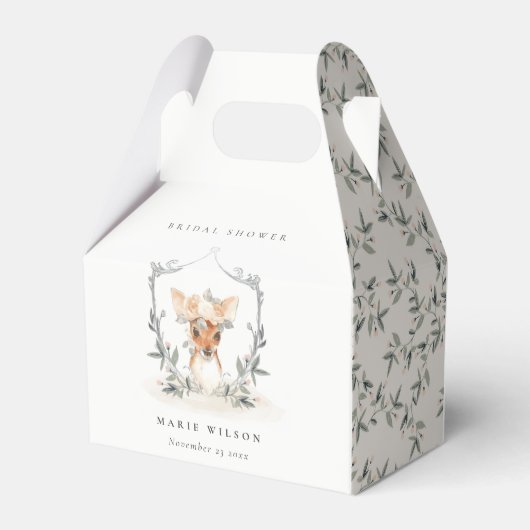 キュートエレガントダスキーディアーフローラクレストブライダルシャワー フェイバーボックス (裏面サイド)