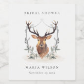 キュートエレガントダスキーディアーフローラクレストブライダルシャワー ワインラベル (シングルラベル)