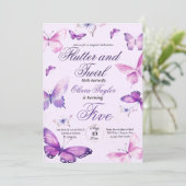 キュートエレガントバタフライガールズ5誕生日 招待状 (スタンド正面)