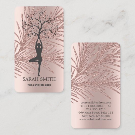 キュートエレガントバラ金ゴールドダイアモンズヨガ 名刺 (正面/裏面)