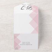 キュートエレガントパステルピンクモノグラム結婚ズ オールインワン招待状 (外側)