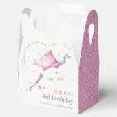 キュートエレガントピンク飛んでいるカイトスカイクラウド誕生日 フェイバーボックス (オープン)