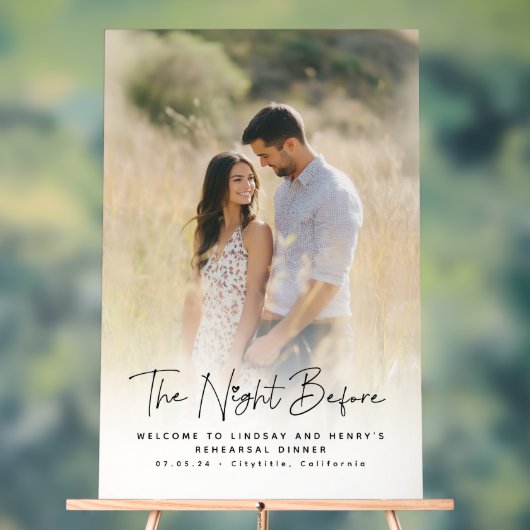 キュートエレガントリハーサル夕食写真ウェルカムサイン アクリルサイン (ニュートラル)